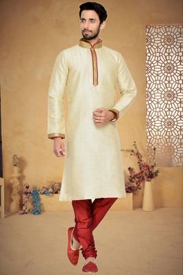 Indian Poshakh Gold Jharna Silk Kurta Pajama 1
