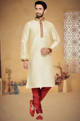 Indian Poshakh Gold Jharna Silk Kurta Pajama