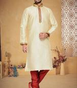 Indian Poshakh Gold Jharna Silk Kurta Pajama
