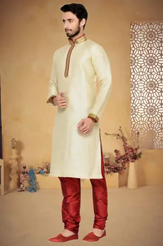 Indian Poshakh Gold Jharna Silk Kurta Pajama