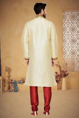 Indian Poshakh Gold Jharna Silk Kurta Pajama 4
