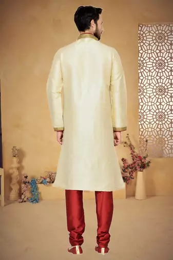 Indian Poshakh Gold Jharna Silk Kurta Pajama