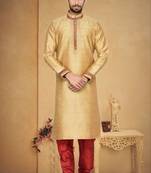 Indian poshakh chikoo art silk with threading kurta pajama
