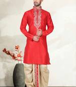 Maroon Bangalore Silk Kurta Pajama