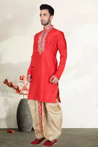 Maroon Bangalore Silk Kurta Pajama