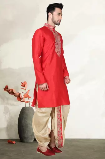 Maroon Bangalore Silk Kurta Pajama