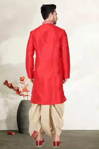 Maroon Bangalore Silk Kurta Pajama
