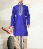Indian Poshakh Royal Blue Bangalore Silk Kurta Pajama