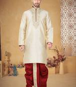 Fawn Bangalore Silk Kurta Pajama