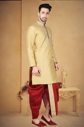 Gold Bangalore Silk Kurta Pajama