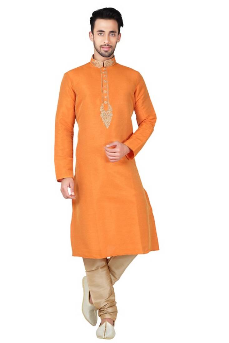 Indian Poshakh Mustard Bangalore Silk Kurta Pajama Indian Poshakh 2420958