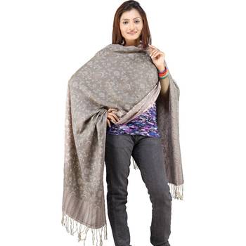 Hand Weaved Embroidery Reversible Warm Scarf Stole 1