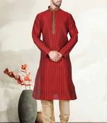 Indian Poshakh Maroon Art Silk Kurta Pajama