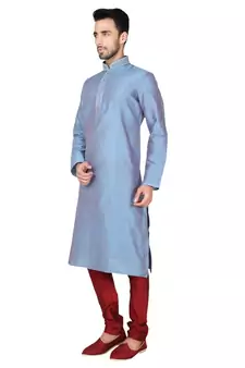 Indian Poshakh Rama Green Art Silk Kurta Pajama