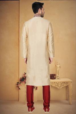 Indian Poshakh Gold Art Silk Kurta Pajama 4