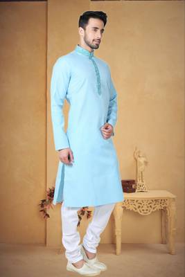 Indian Poshakh Ferozze Synthetic Kurta Pajama 2