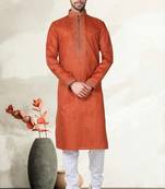 Indian Poshakh Mustard Linen Cotton Kurta Pajama