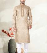 Indian Poshakh Chikkoo Linen Cotton Kurta Pajama