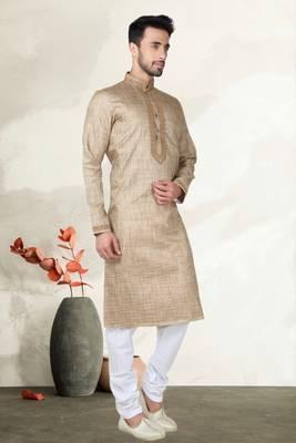Indian Poshakh Chikkoo Linen Cotton Kurta Pajama 3