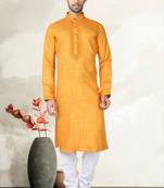 Indian Poshakh Orange Cotton Kurta Pajama