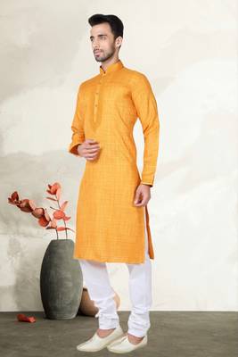 Indian Poshakh Orange Cotton Kurta Pajama 2