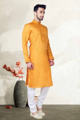 Indian Poshakh Orange Cotton Kurta Pajama 3