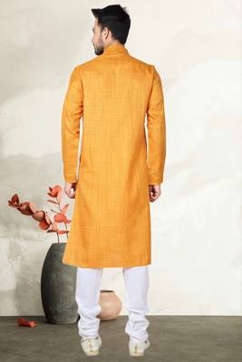 Indian Poshakh Orange Cotton Kurta Pajama 4