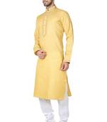 Indian Poshakh Yellow Cotton Kurta Pajama