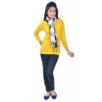 Black N White Chequered Warm Kashmiri Scarf Stole 2