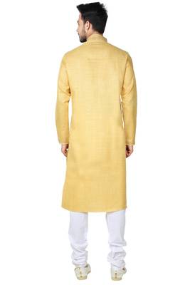 Indian Poshakh Yellow Cotton Kurta Pajama 2