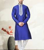 Indian Poshakh Royal Blue Tufetta Kurta Pajama