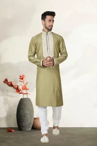 Indian Poshakh Antique Pure Monnga Silk Kurta Pajama