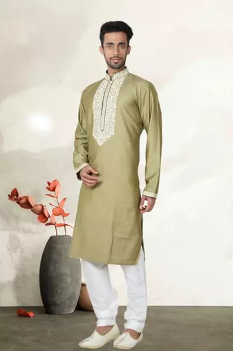 Indian Poshakh Antique Pure Monnga Silk Kurta Pajama