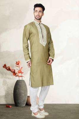 Indian Poshakh Antique Pure Monnga Silk Kurta Pajama 3