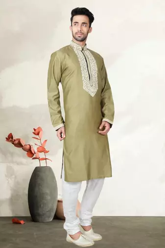 Indian Poshakh Antique Pure Monnga Silk Kurta Pajama
