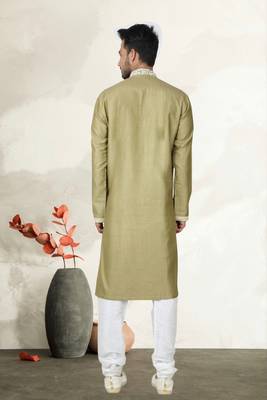 Indian Poshakh Antique Pure Monnga Silk Kurta Pajama 4