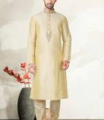 Indian Poshakh Gold Bangalore Silk Kurta Pajama