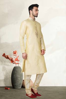 Indian Poshakh Gold Bangalore Silk Kurta Pajama 2