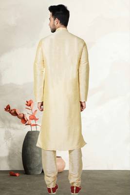 Indian Poshakh Gold Bangalore Silk Kurta Pajama 4