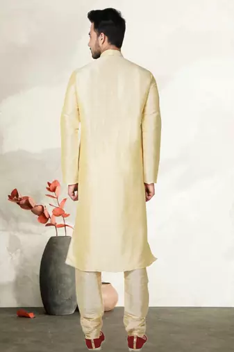 Indian Poshakh Gold Bangalore Silk Kurta Pajama