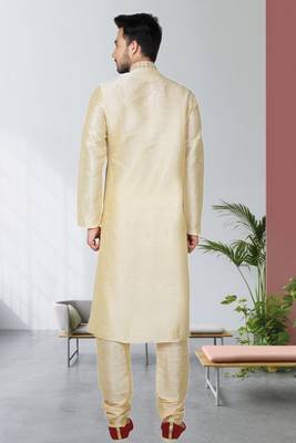 Indian Poshakh Gold Art Silk Kurta Pajama 4