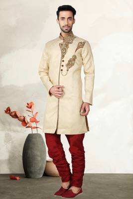 Indian Poshakh Gold Brocket Kurta Pajama 2