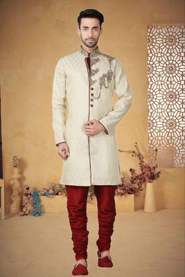 Gold Brocket Kurta Pajama 1