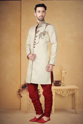 Gold Brocket Kurta Pajama 2