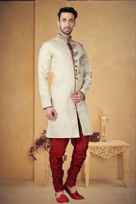 Gold Brocket Kurta Pajama 3