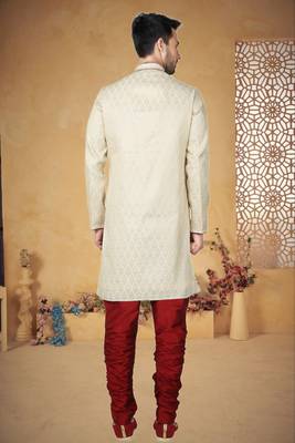Gold Brocket Kurta Pajama 4