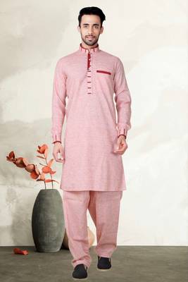 Indian Poshakh Violet Cotton Linen Kurta Pajama 1