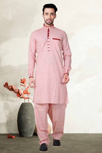 Indian Poshakh Violet Cotton Linen Kurta Pajama