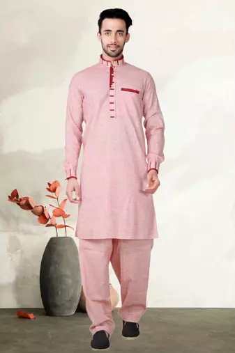 Indian Poshakh Violet Cotton Linen Kurta Pajama