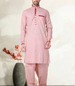 Indian Poshakh Violet Cotton Linen Kurta Pajama